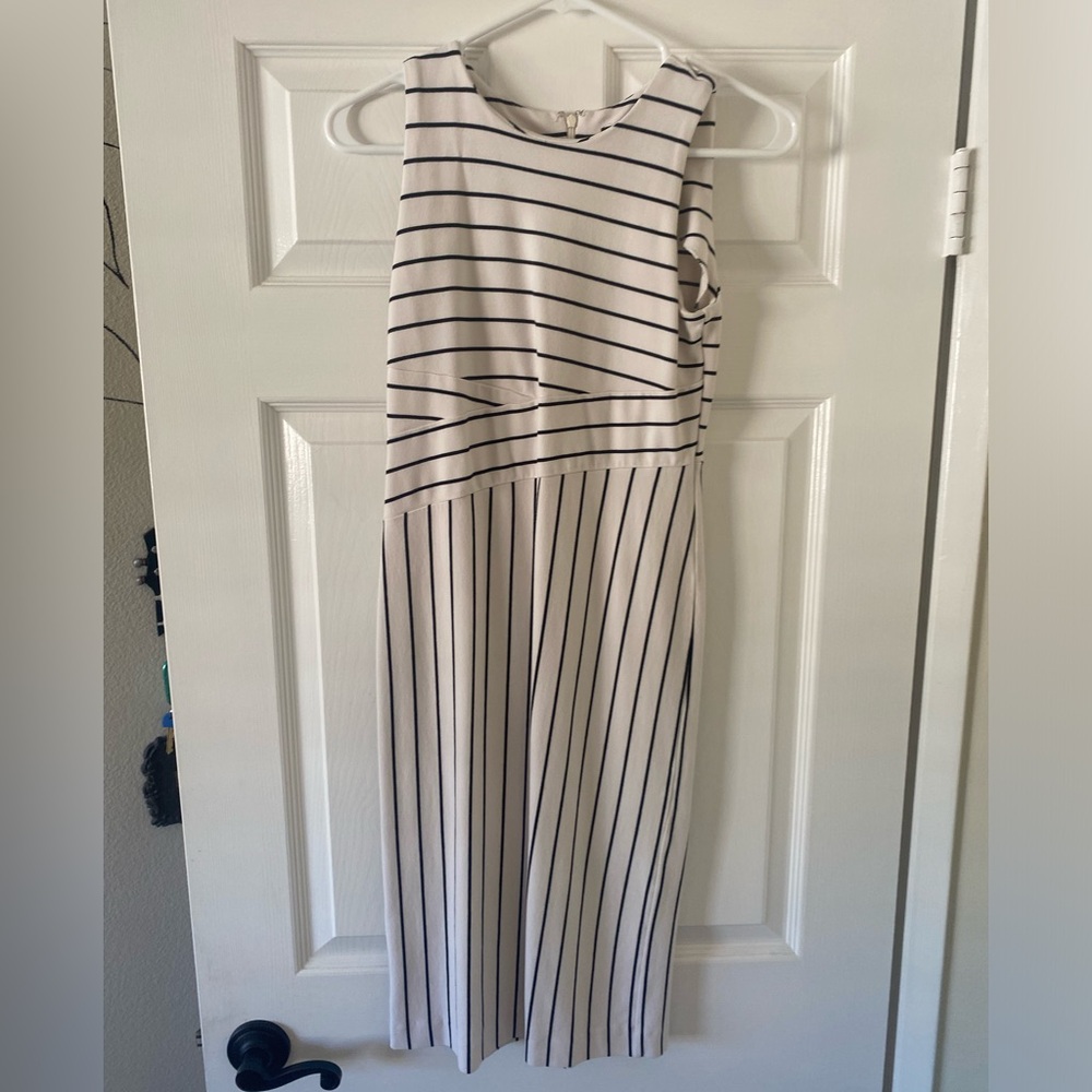 Ann Taylor Black and White Striped Dress
